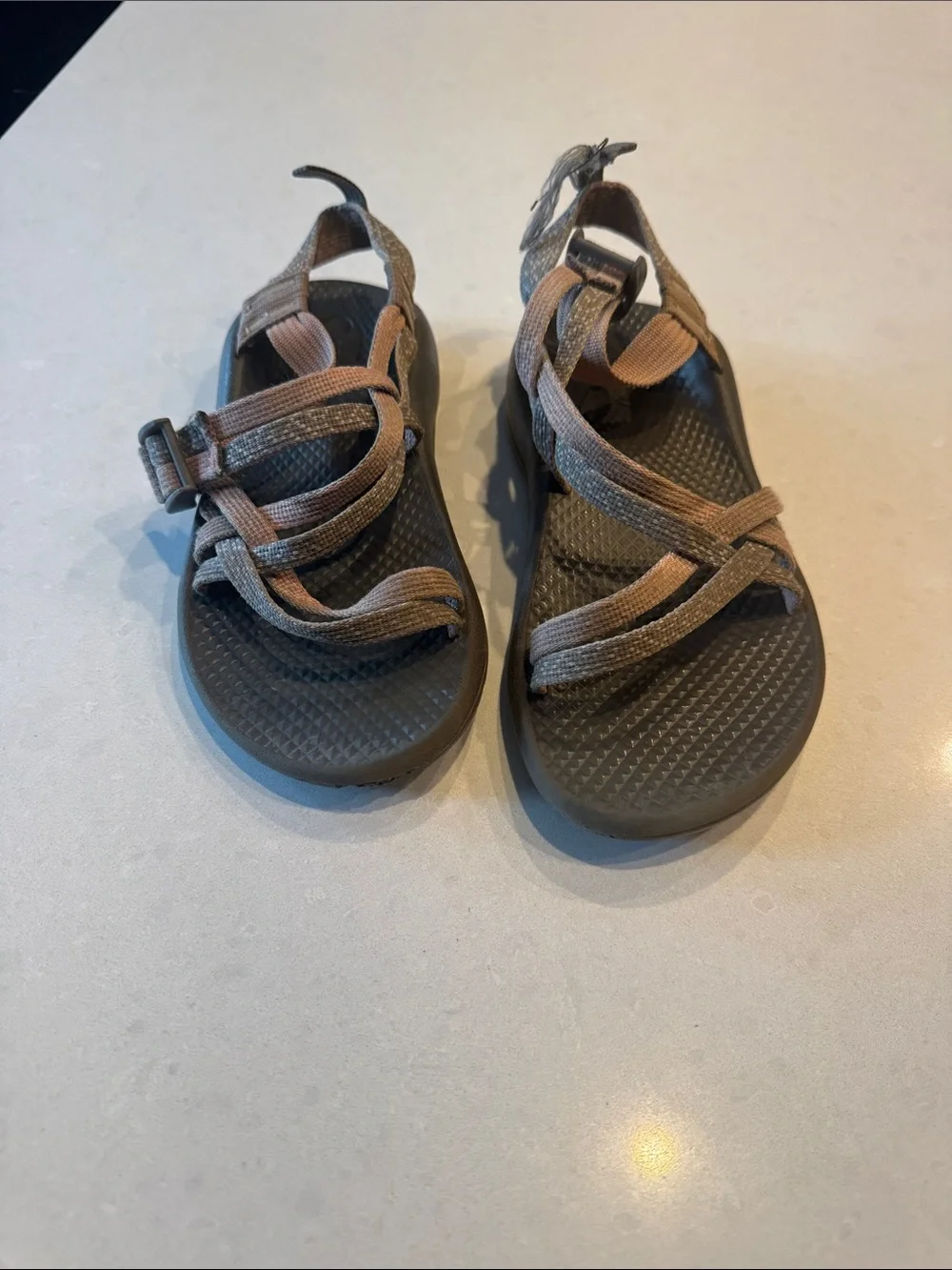 Chaco Kids Brown and Gray Strappy Outdoor Sandals